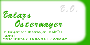 balazs ostermayer business card